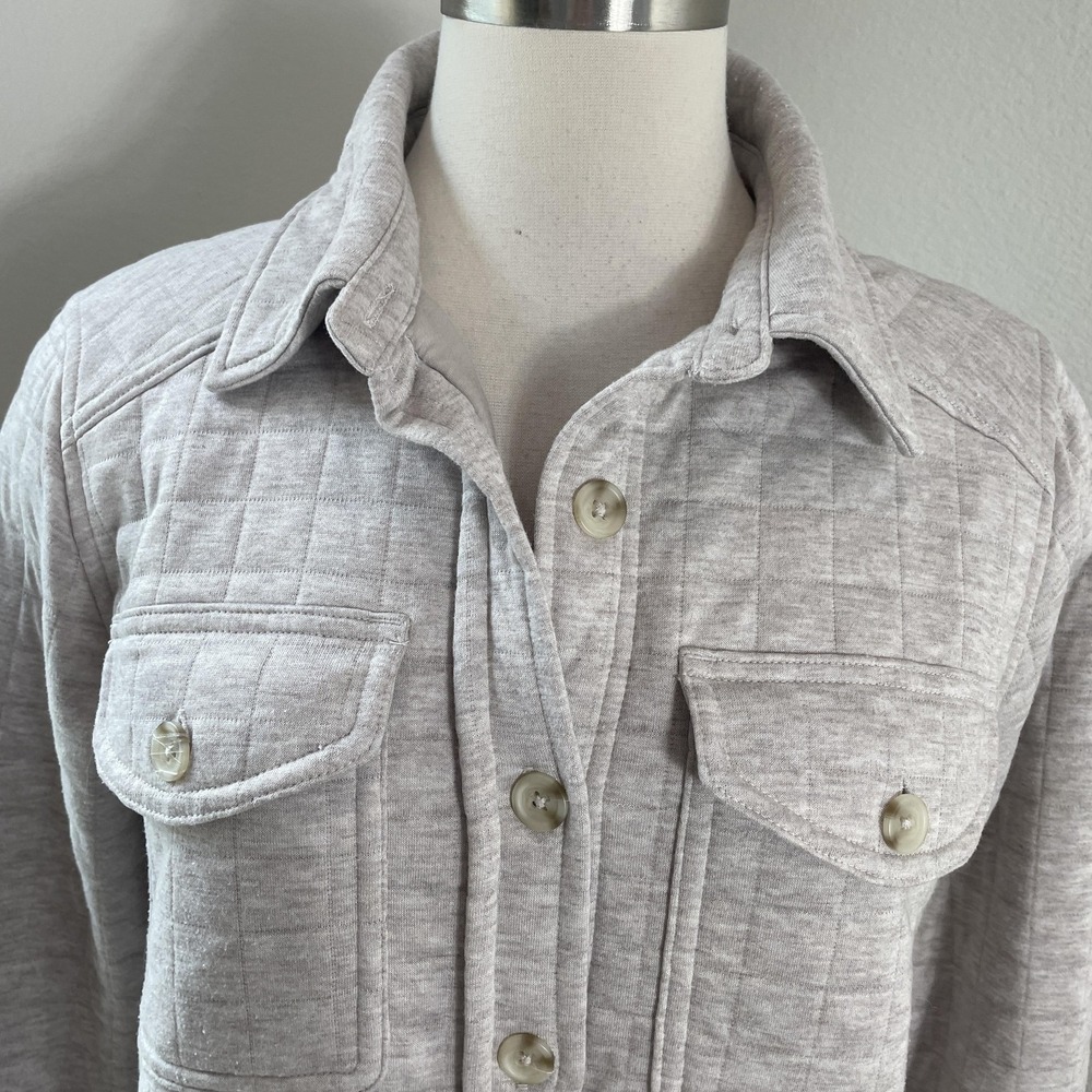 TravisMathew Womens Small Jacket Cloud‎ Coastal Quilted Shacket Button Up - Picture 3 of 11